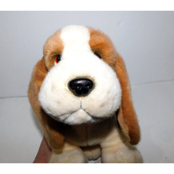 Russ Berrie Cream Brown Black Bassett Hound  Dog BIXBY 4334 Stuffed 12" Plush - Picture 7 of 8